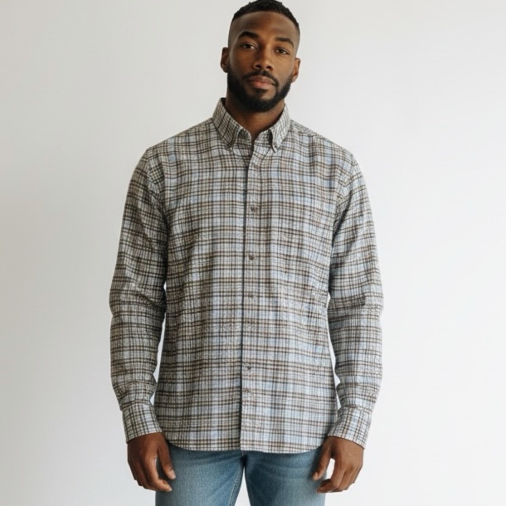 Johnnie-O Hangin’ Out Todd Long Sleeve Button Down Shirt - Cay - Size XL